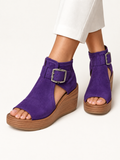 Zendaya botines de cuña violeta en catálogo premium